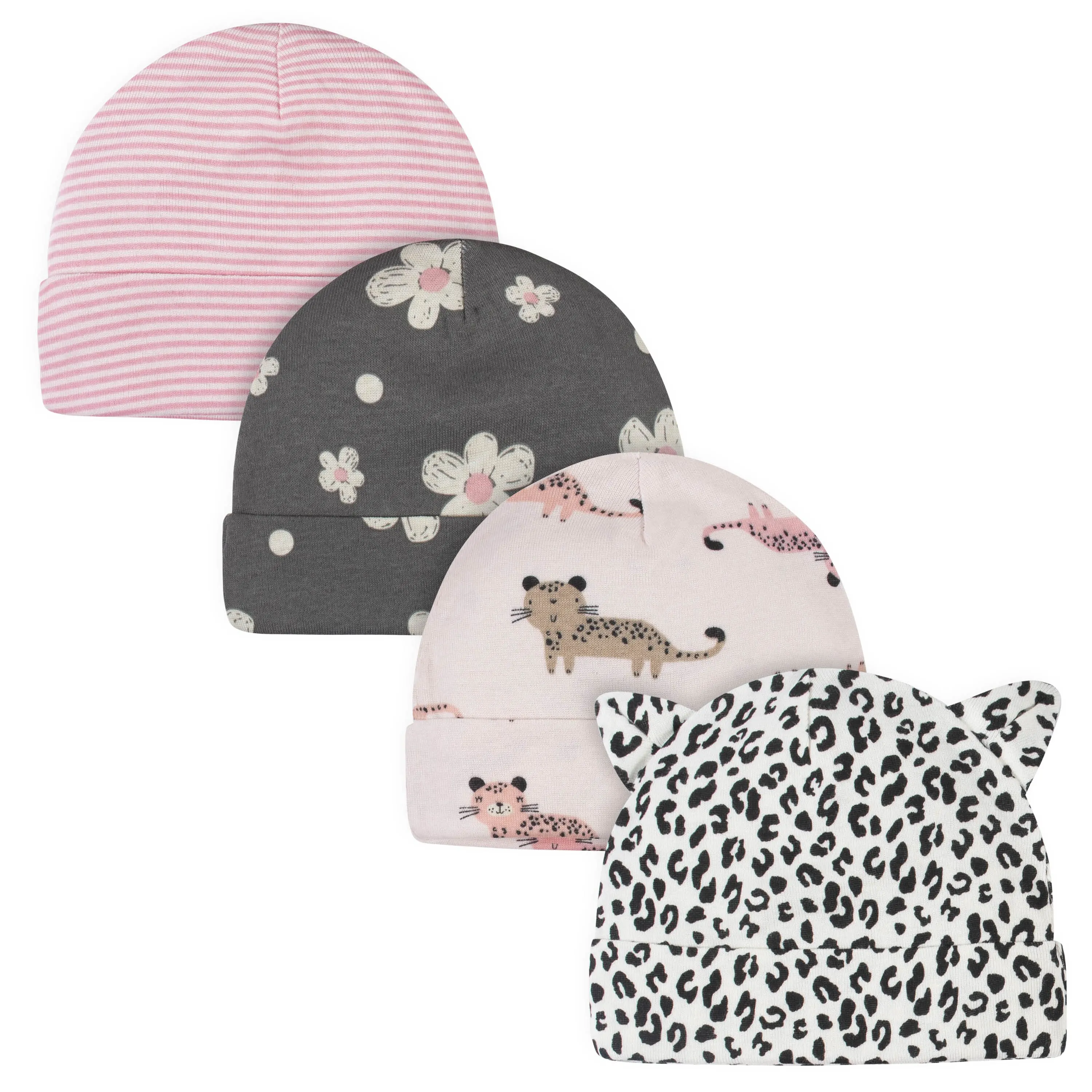 18-Piece Baby Girls Leopard Onesies® Bodysuit, Mitten, Cap, & Sock Set