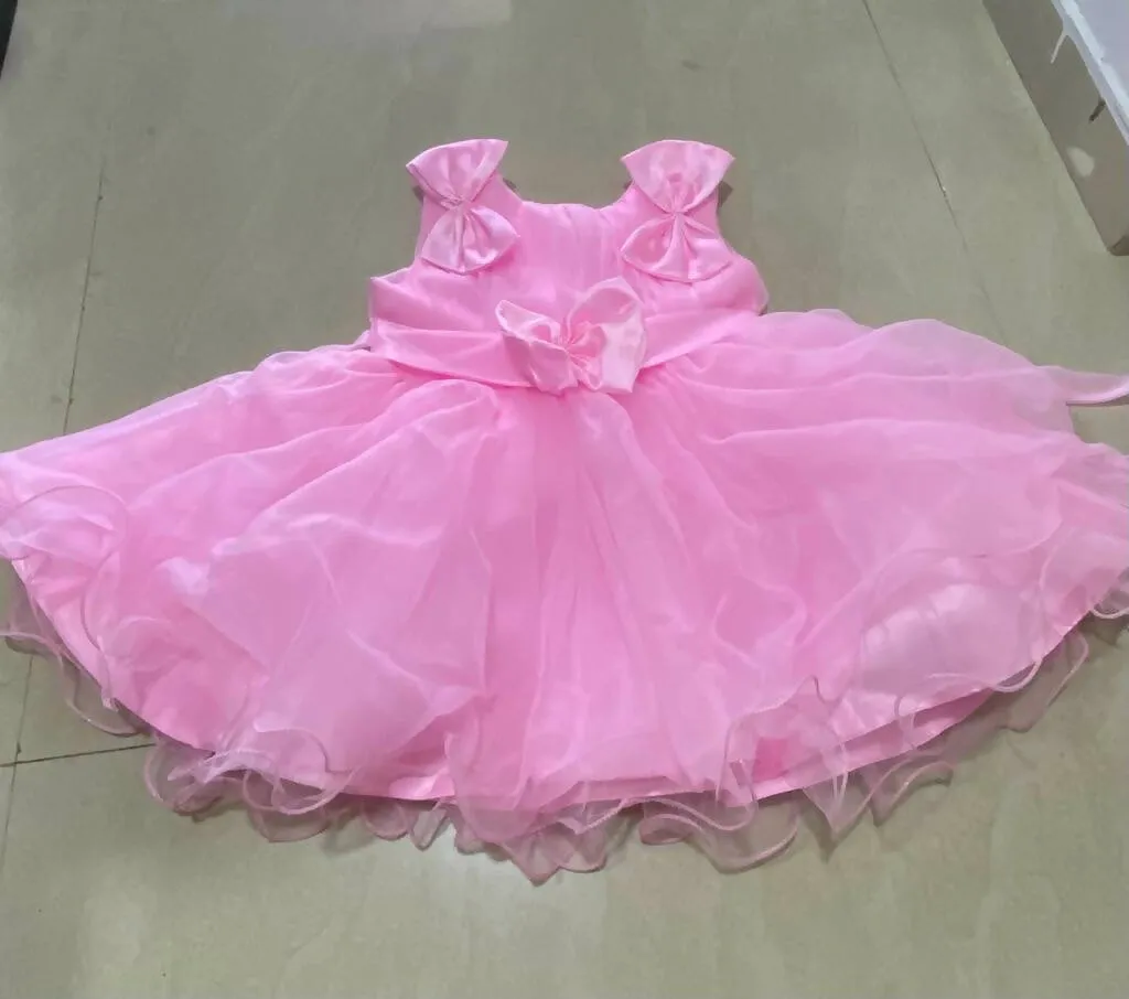 1st Birthday Beautiful and Stylish Pink Frock for Baby Girl