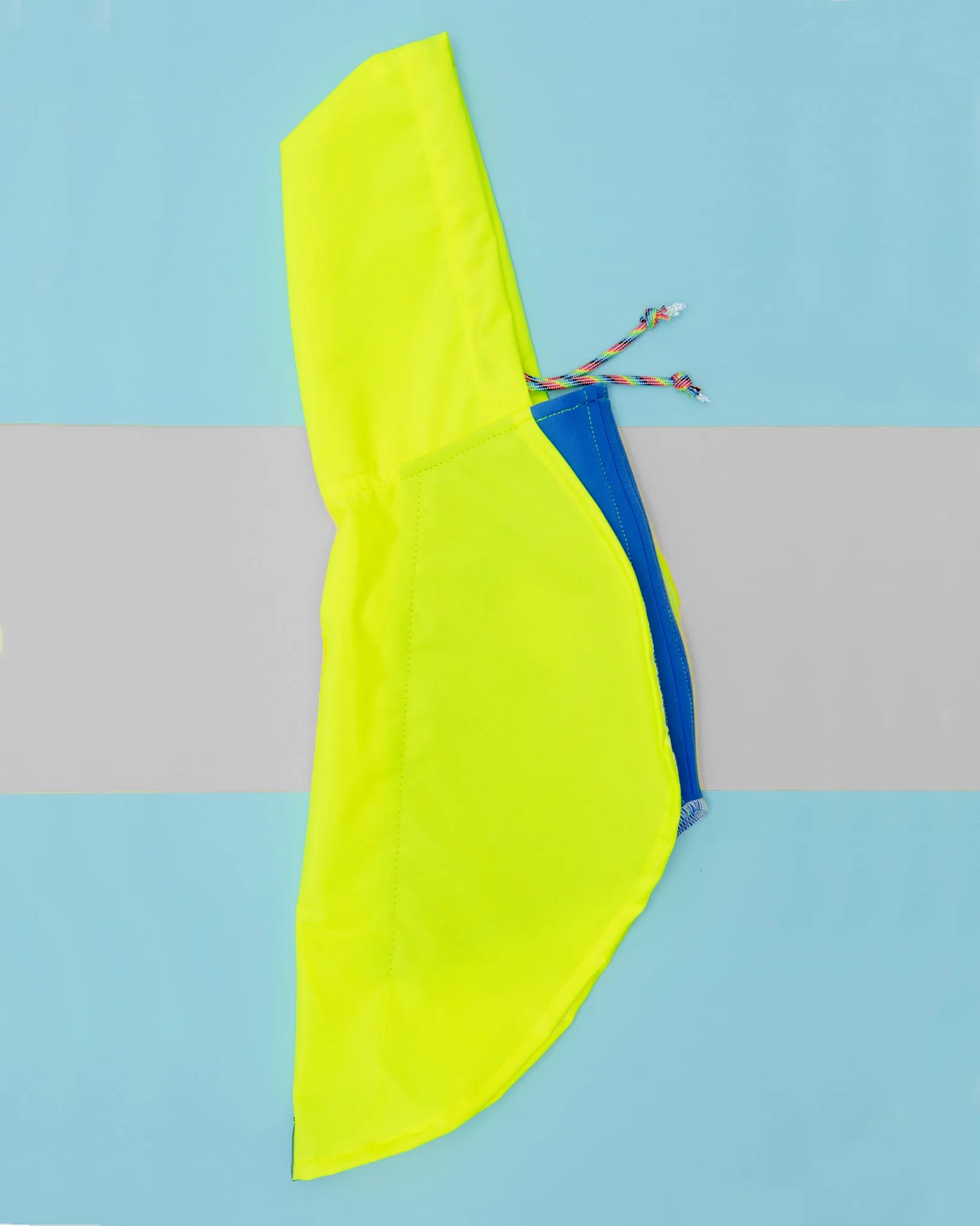 Action Jacket Pull-On Raincoat in Safety Yellow   Blue (Made in NYC)