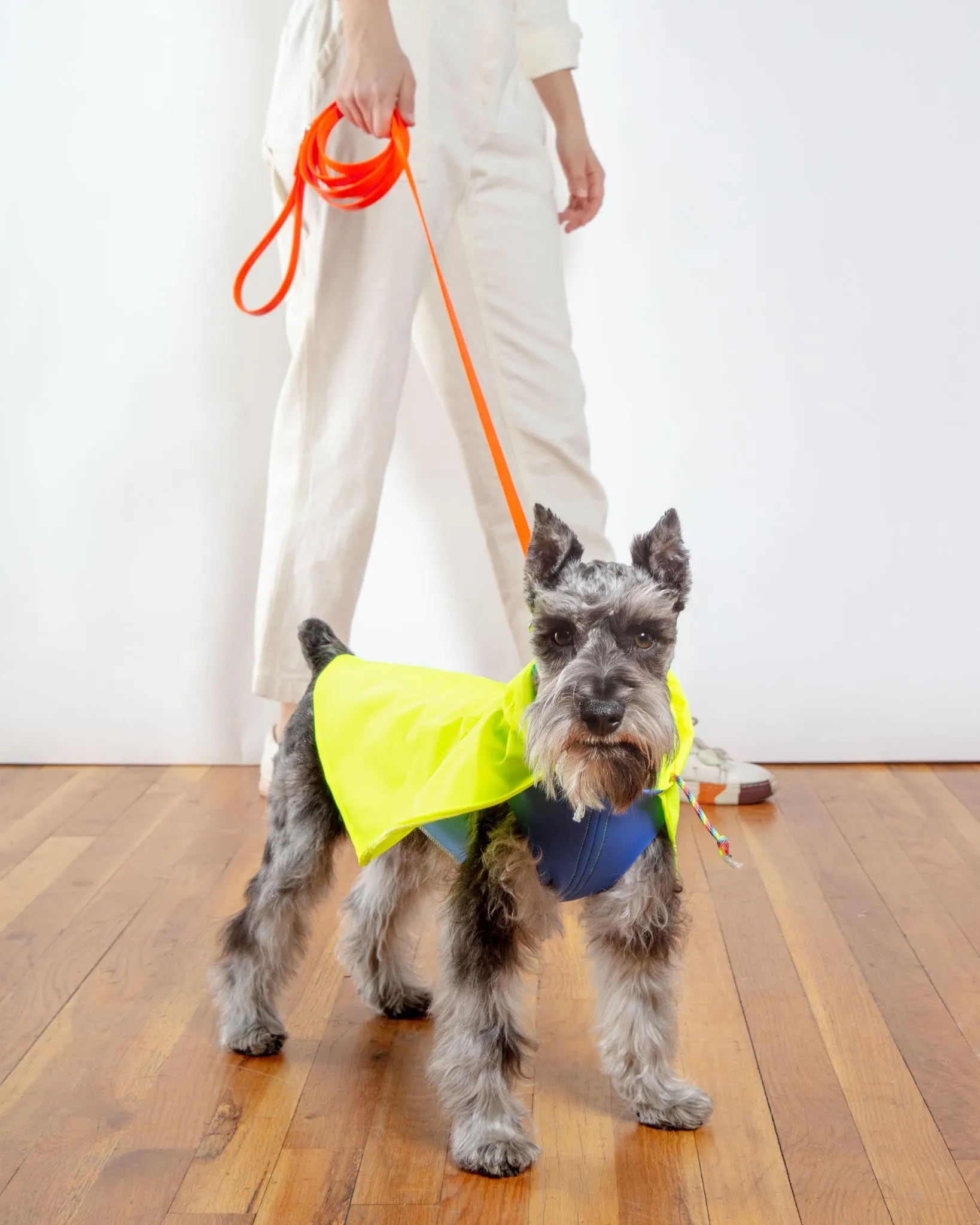 Action Jacket Pull-On Raincoat in Safety Yellow   Blue (Made in NYC)