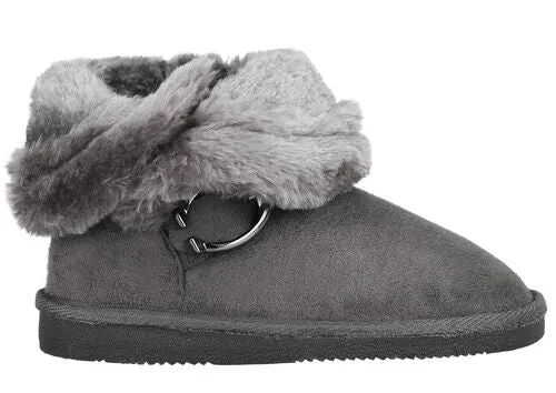 Arctic Paw - Girls Suede Faux Fur Lined Boots (trim-buckle)