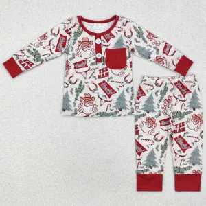 Baby Boys Pajamas Christmas Western Santa Cactus Bamboo Pajamas Sets BLP0620