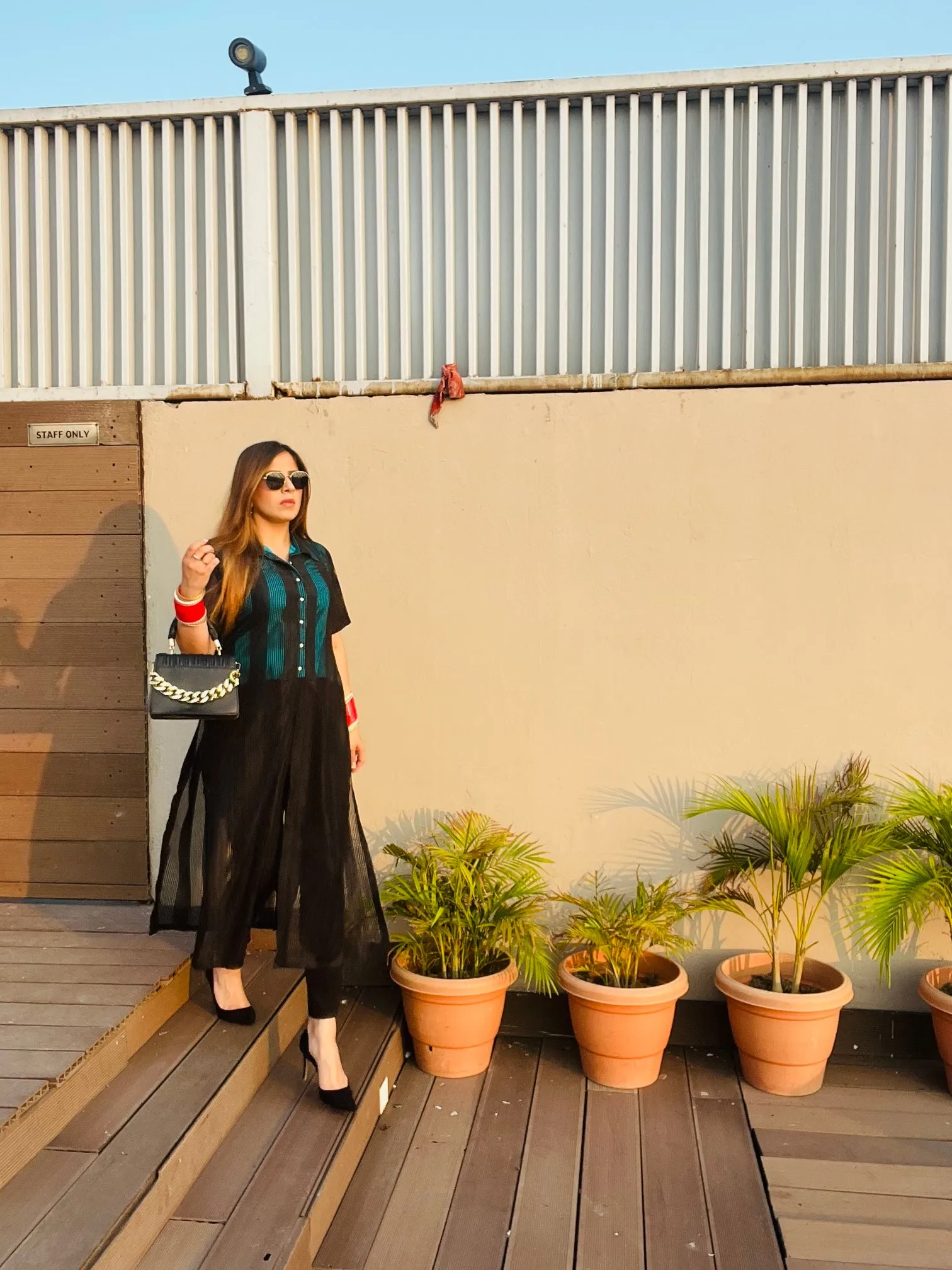 Black-Turquoise Kurti