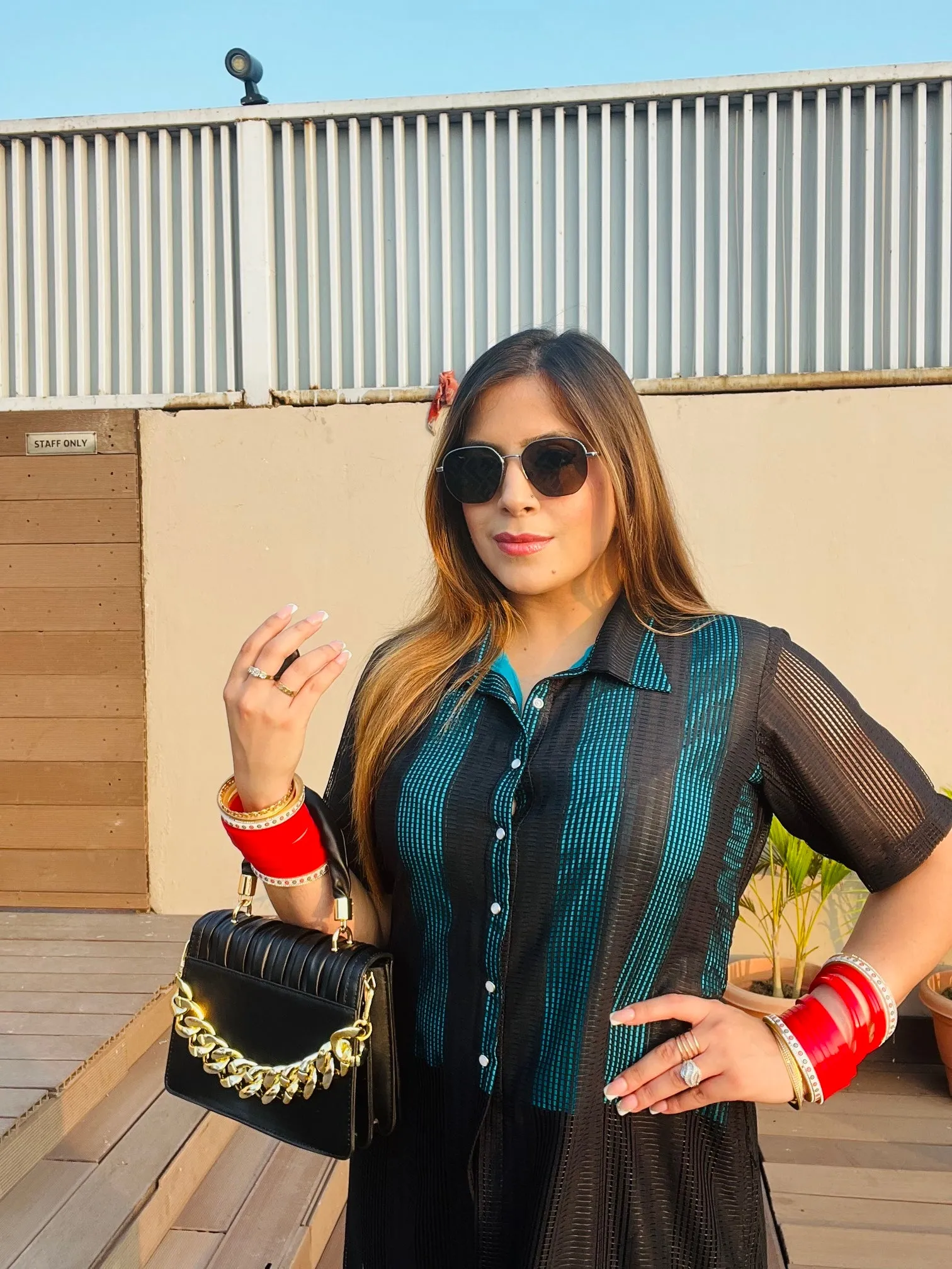 Black-Turquoise Kurti