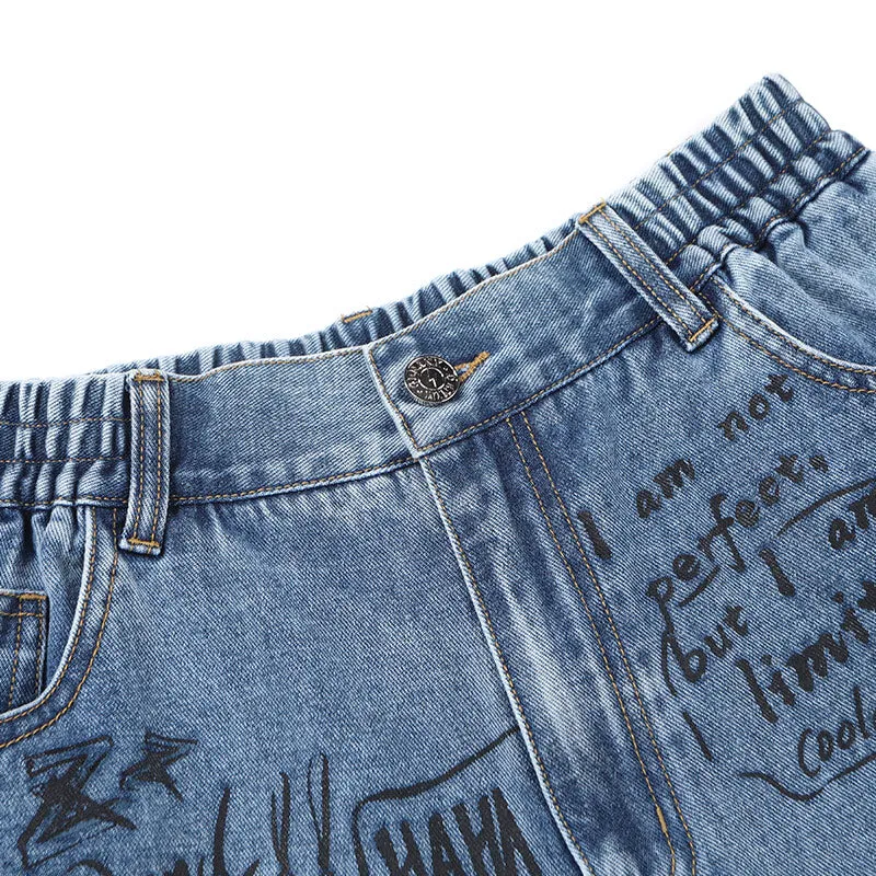 Blue Street Hip Hop Ripped Straight Jeans