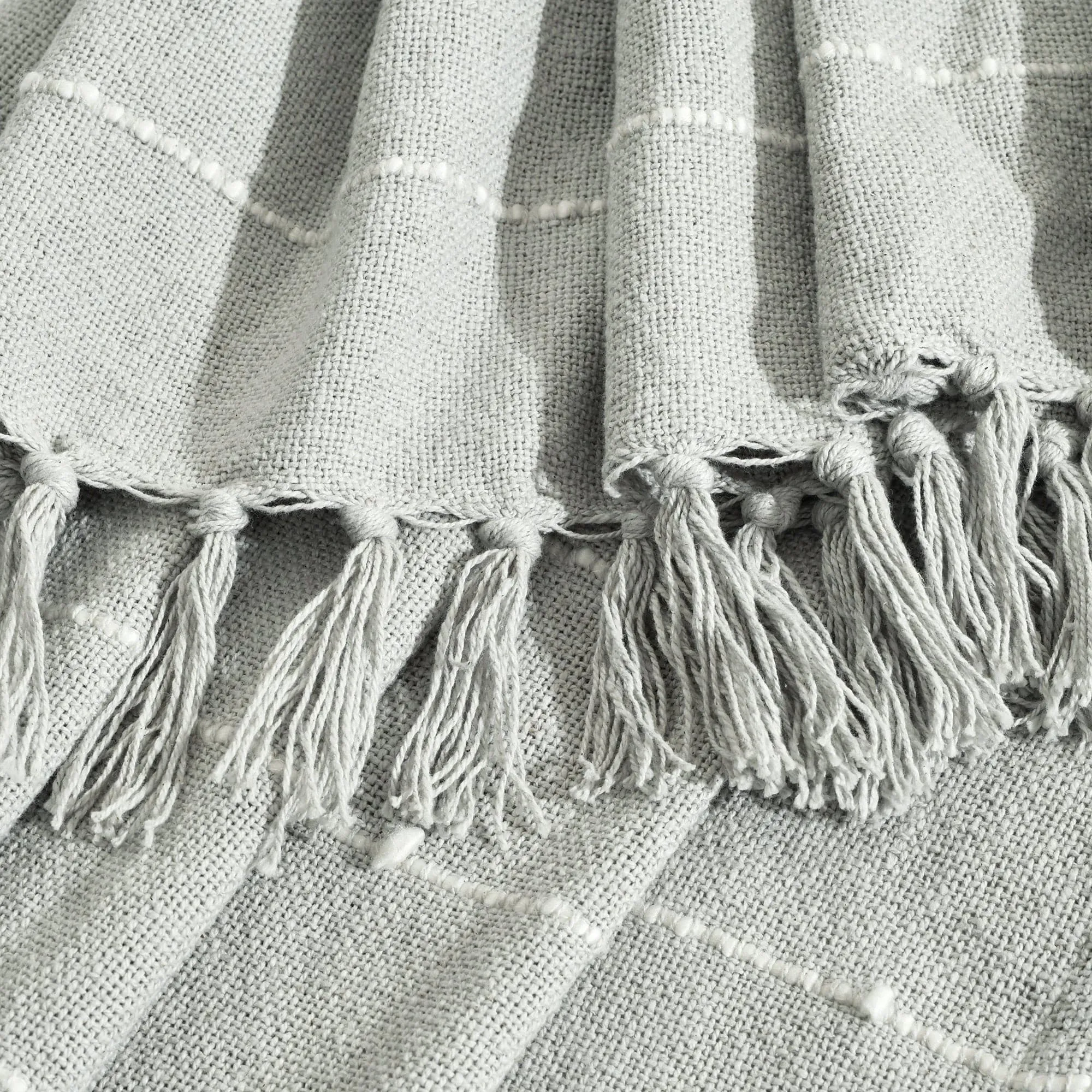 Boho Tufted Cotton Woven Tassel Fringe Throw Blanket