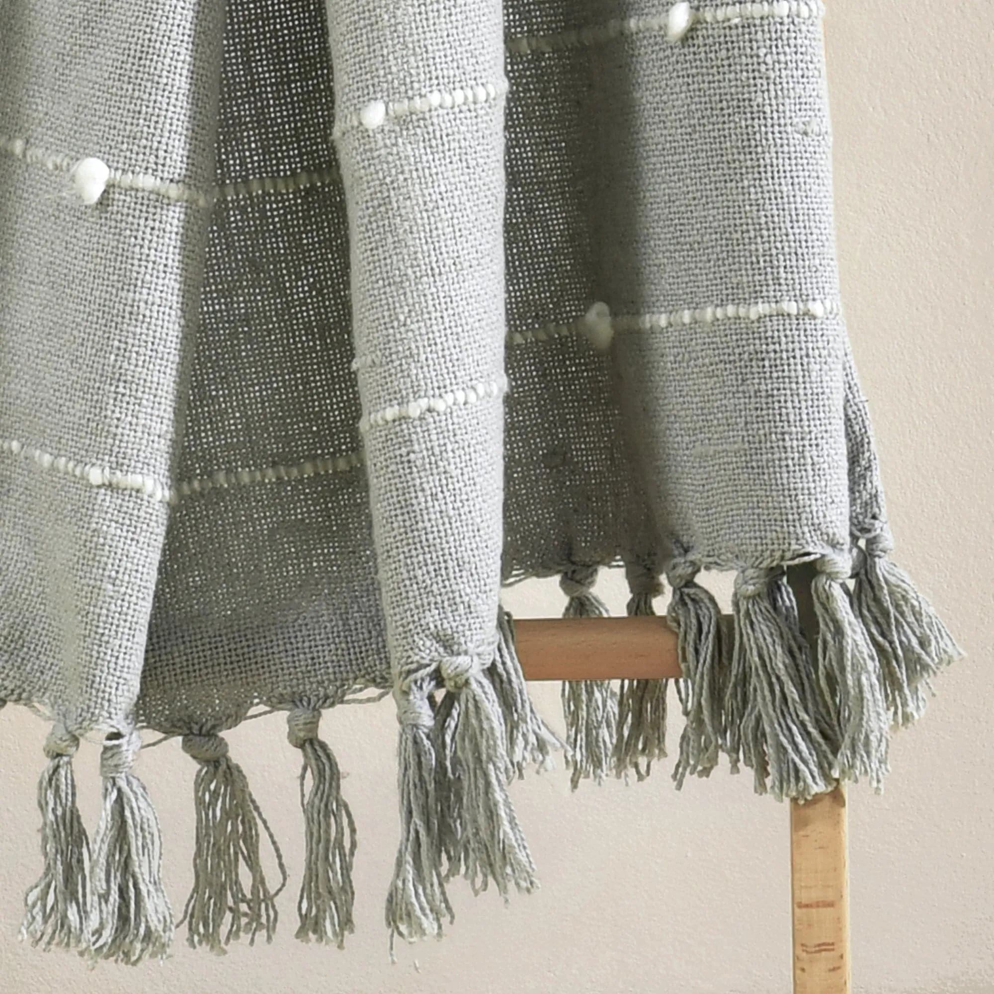 Boho Tufted Cotton Woven Tassel Fringe Throw Blanket