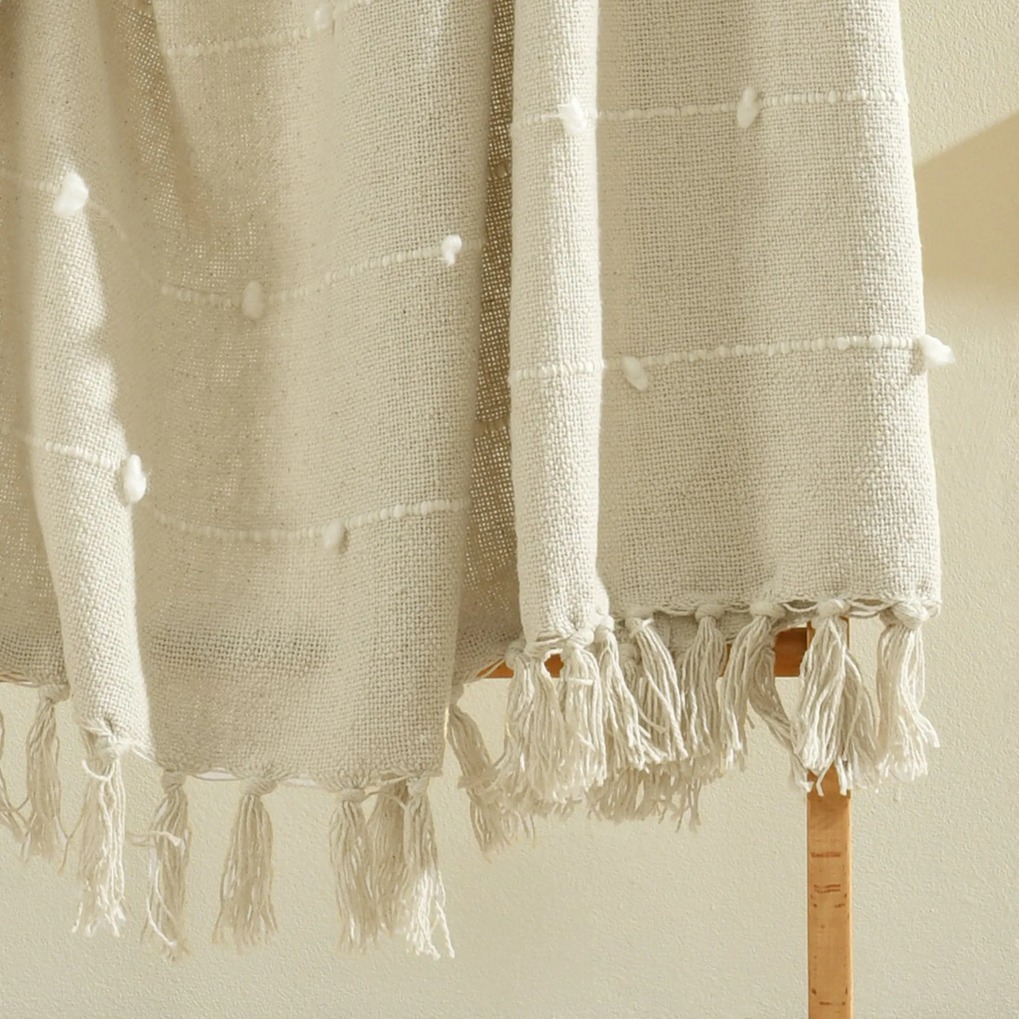 Boho Tufted Cotton Woven Tassel Fringe Throw Blanket