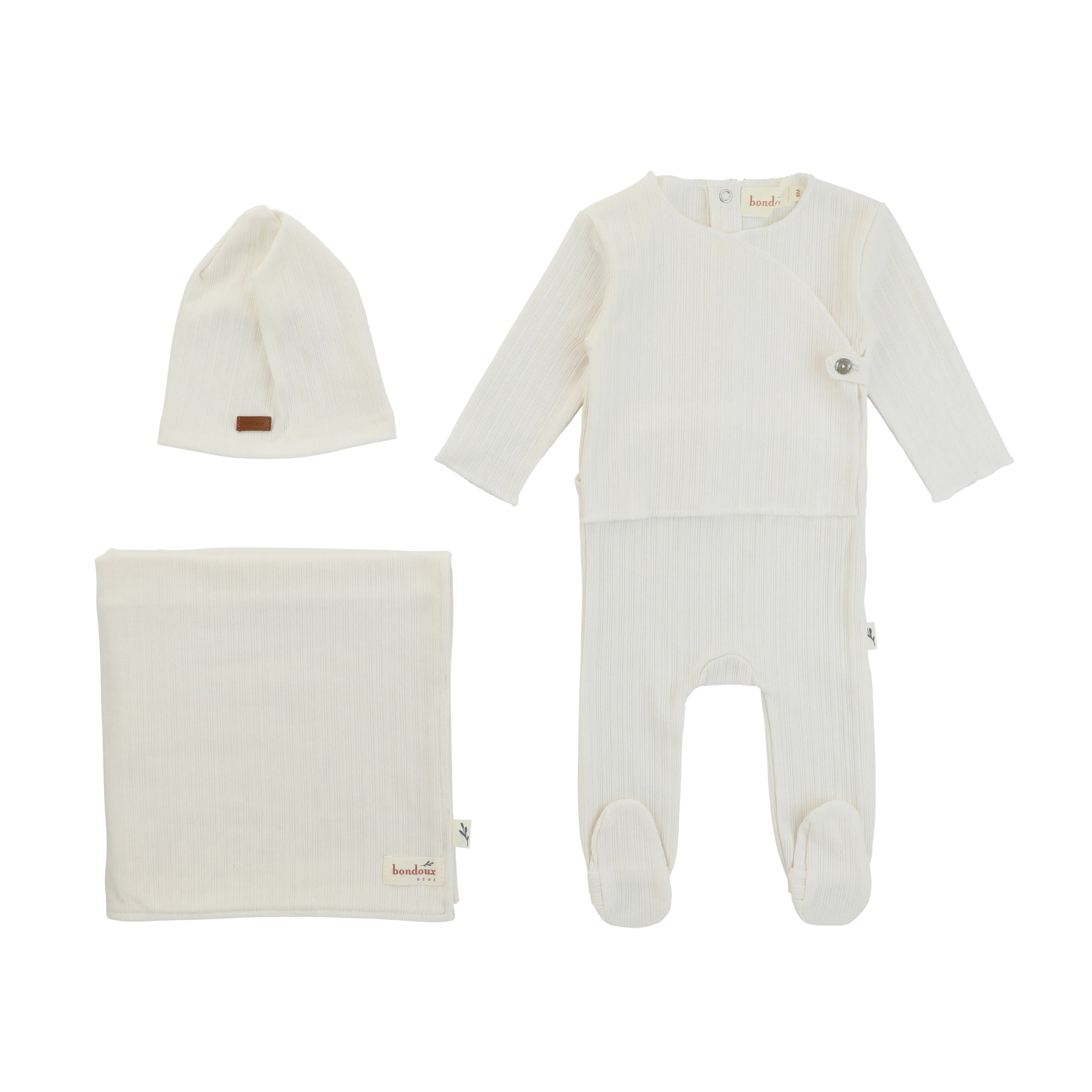 Bondoux Kimono White Knit Footie