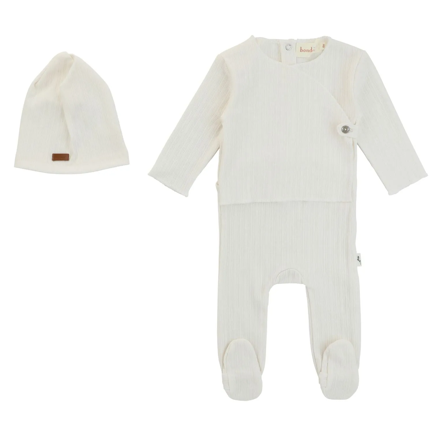 Bondoux Kimono White Knit Footie