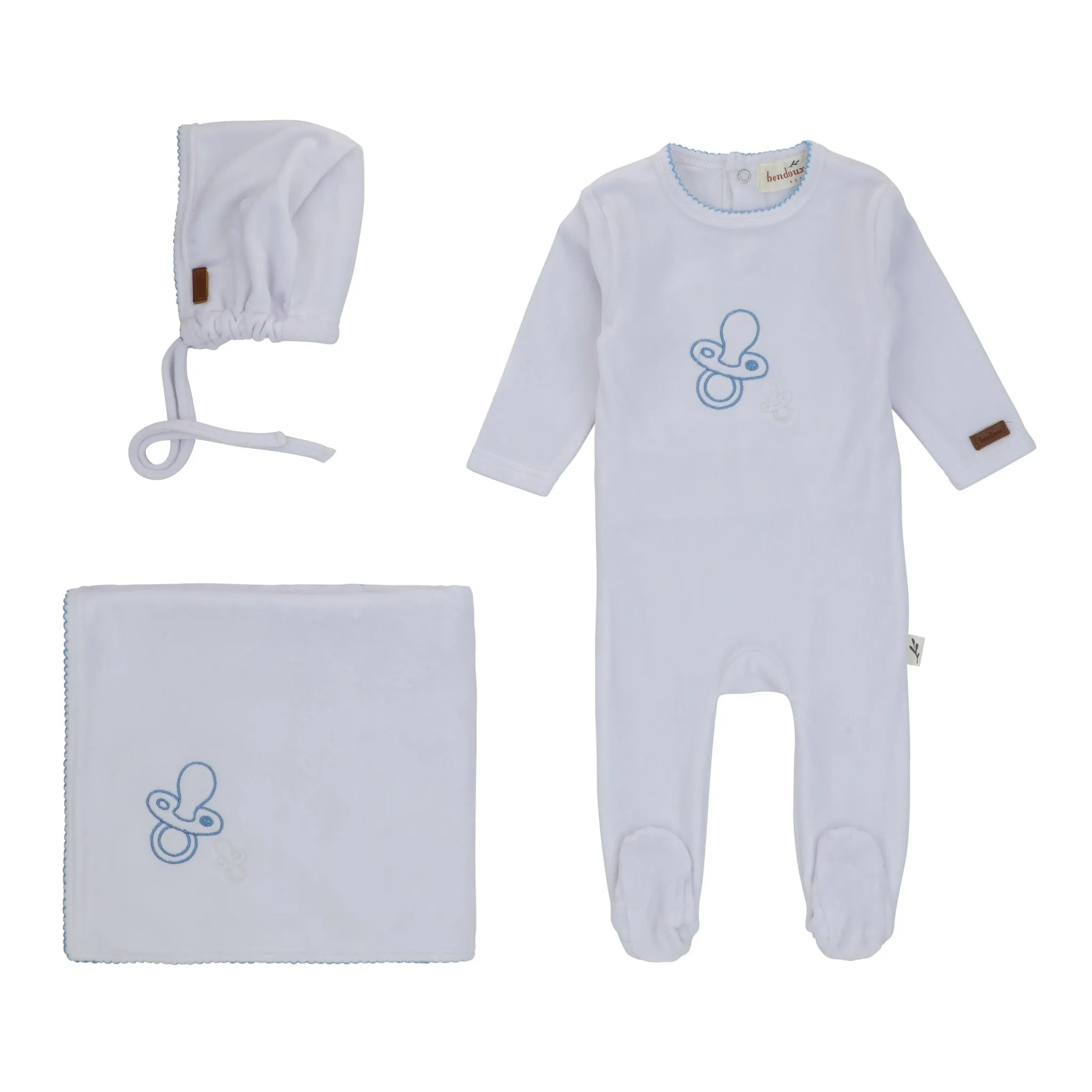 Bondoux Paci Embroidered Velour Blanket Boys