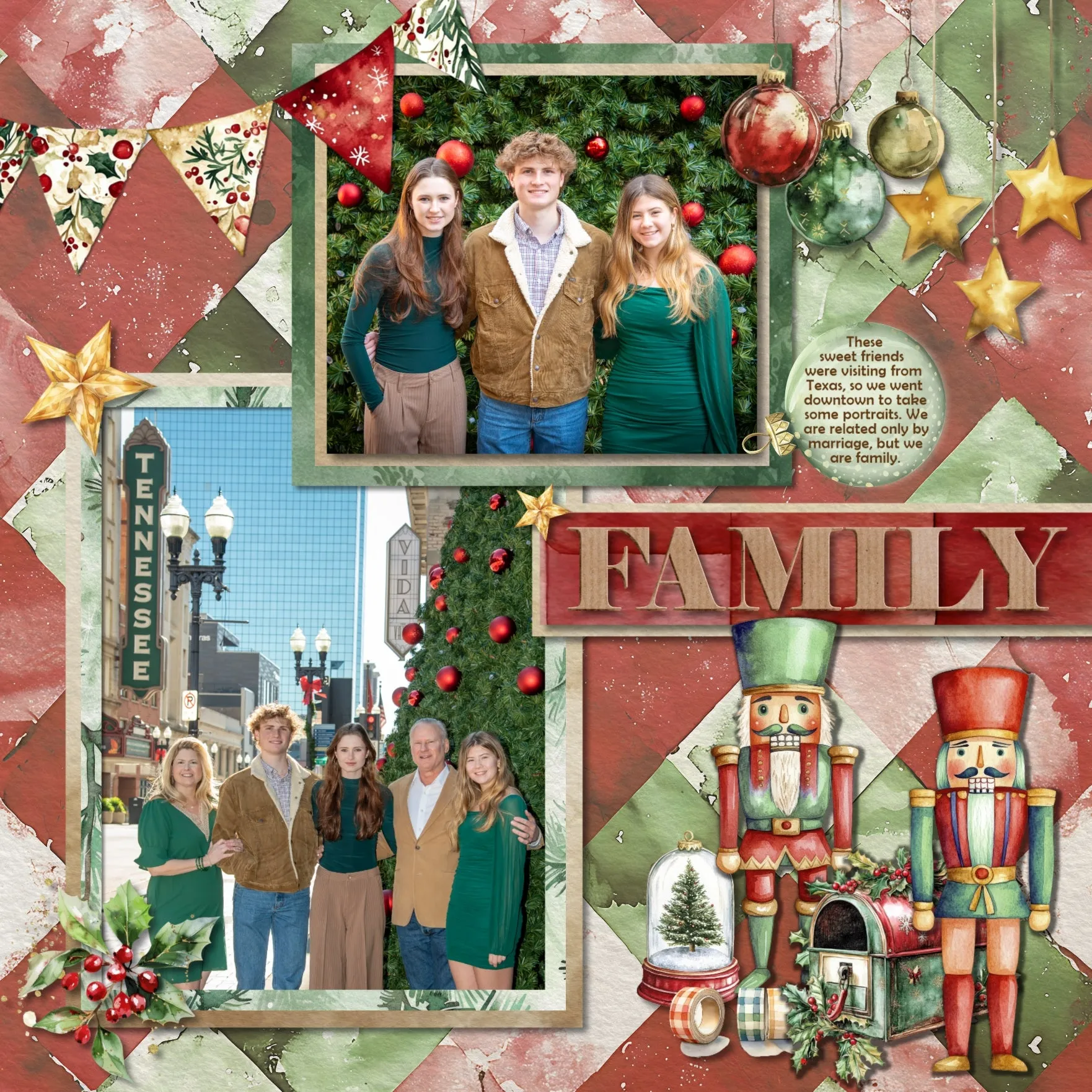 Christmas Watercolor Elements Digital Scrapbook Kit