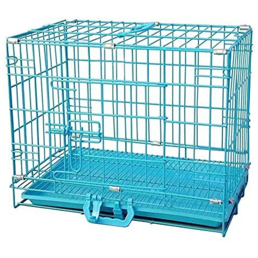 Chullbull Single Door Iron Powder Coated with Removable Tray Carrier for Dogs and Cats