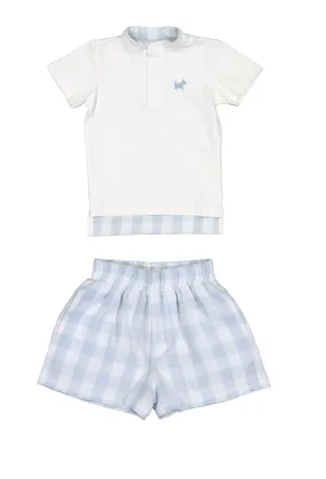 CLEARANCE DEAL - Sal & Pimenta - Boys Blue Buffalo Shorts & T-Shirt Set