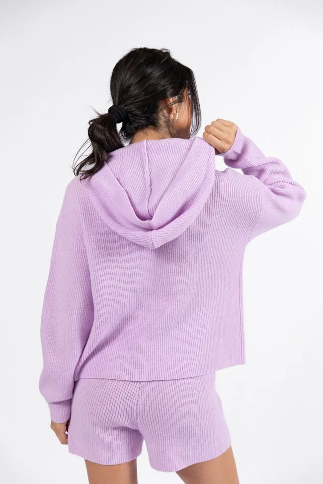 Cloud Chaser Lilac Sweater Knit Hoodie SALE