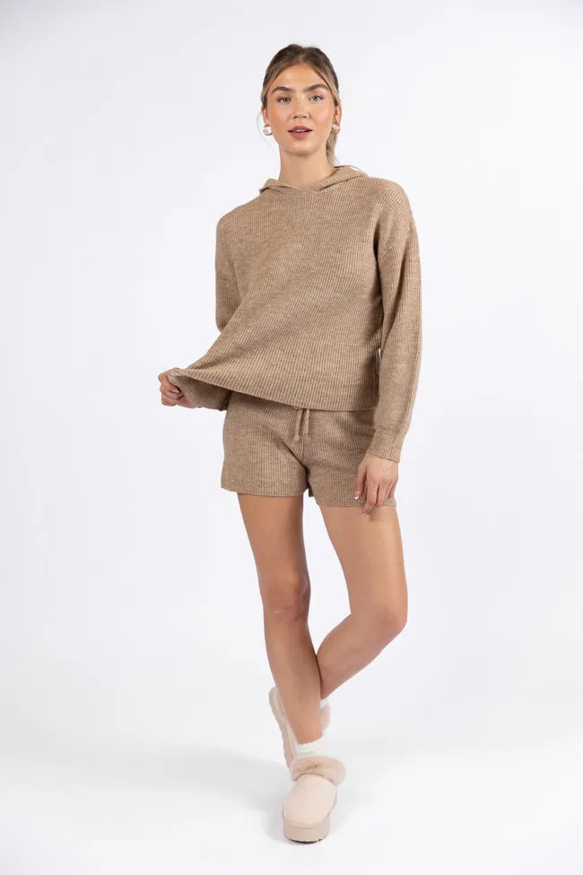 Cloud Chaser Mocha Sweater Knit Hoodie SALE