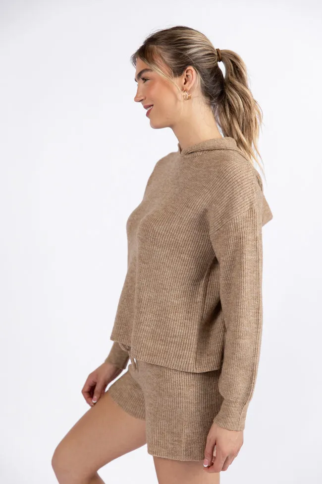 Cloud Chaser Mocha Sweater Knit Hoodie SALE