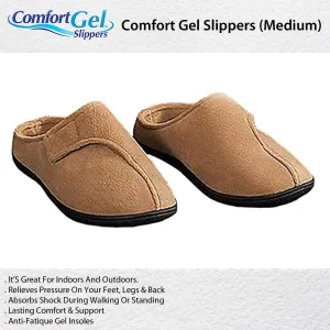 Comfort Gel Slippers - Soft, Supportive, and Stylish Indoor Footwear (Medium)