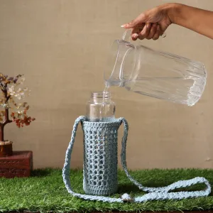 Cotton Crochet Sling Bottle Cover | Handmade | Grey