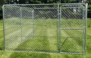 Davis Gate & Wire C-10WKRC Chain Link Dog Kennel, 10 ft OAL, 10 ft OAW, 6 ft OAH, Galvanized, 4/PK :BDL4: QUANTITY: 1