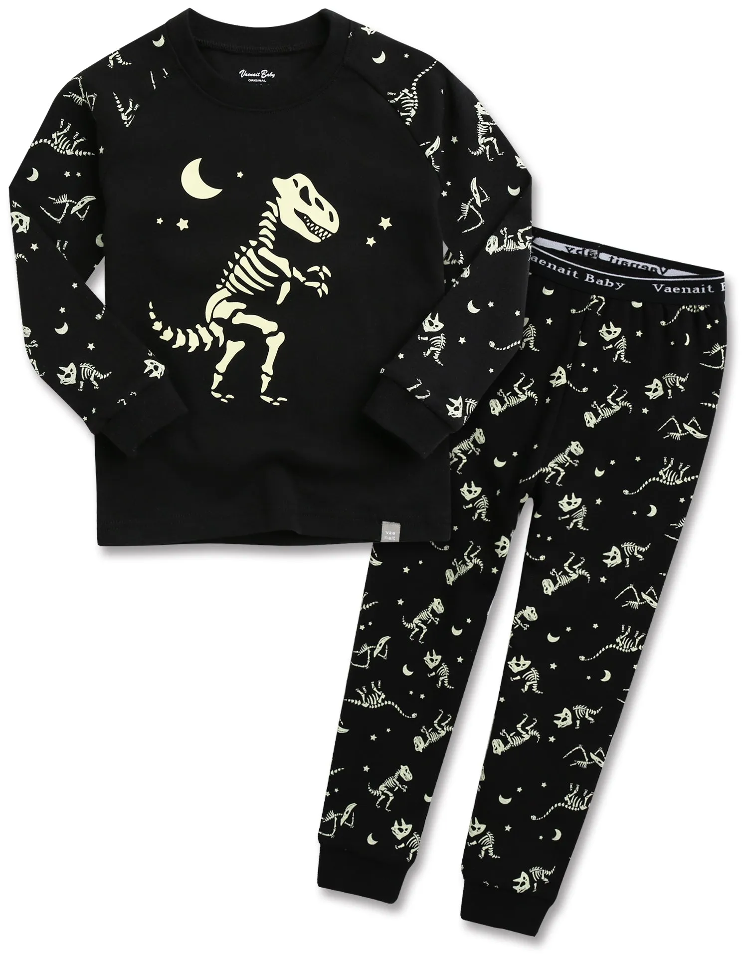 Dinosaur Black Long Sleeve Pajamas