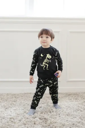 Dinosaur Black Long Sleeve Pajamas