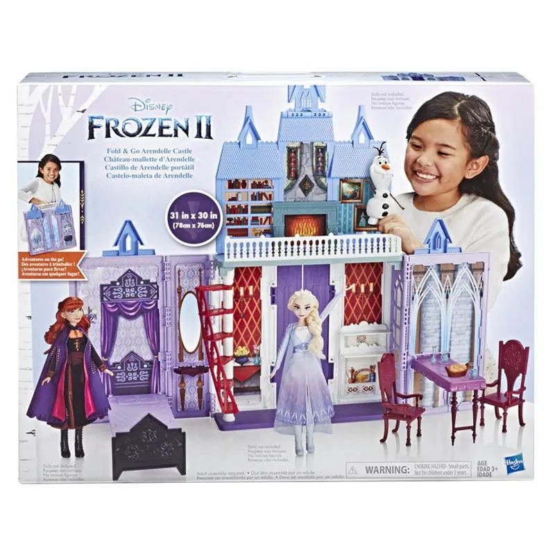 Disney Frozen Fold and Go Arendelle Castle Playset Inspired by Disney's Frozen 2 Movie, Portable Play - Toy for Kids Ages 3 and Up