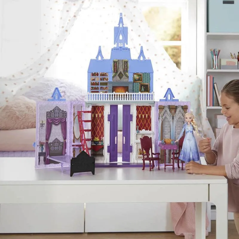 Disney Frozen Fold and Go Arendelle Castle Playset Inspired by Disney's Frozen 2 Movie, Portable Play - Toy for Kids Ages 3 and Up