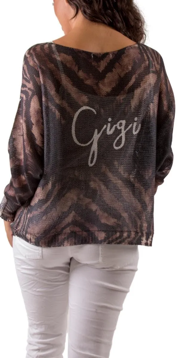 Donatella Sweater with GIGI Print