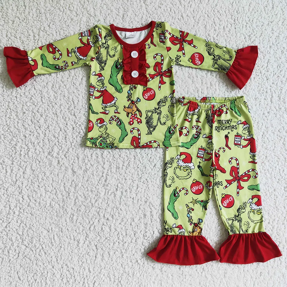 Fashion Toddler Boys Pajamas Christmas Nightwear Boutique Kids Sleepwear BLP0073