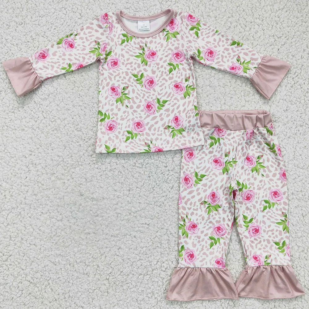 Flower Print Boutique Girls Pajamas Set GLP0367