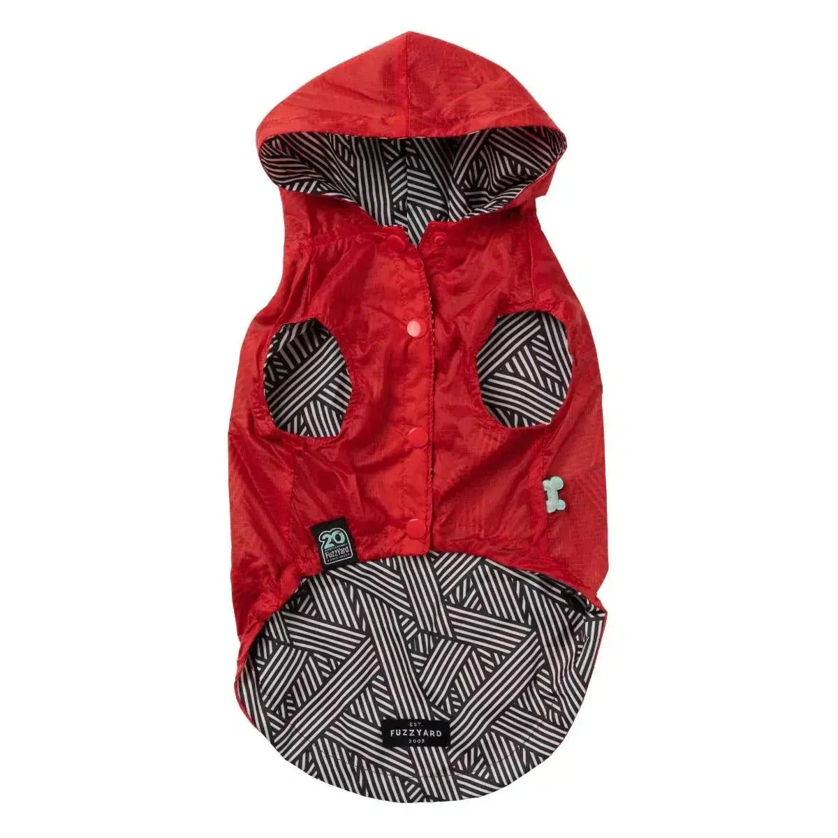 FuzzYard | Flipside Raincoat- Red/Black/White