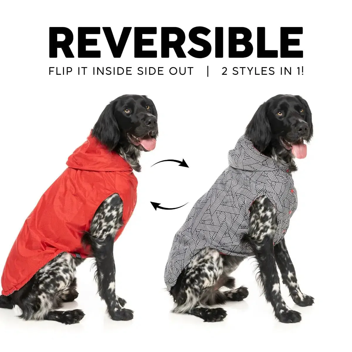 FuzzYard | Flipside Raincoat- Red/Black/White