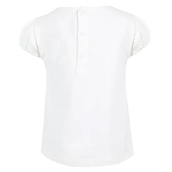 GIRLS WHITE AND RED SHORT SLEEVE GIRL TOP