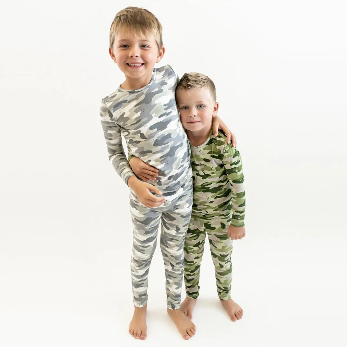 Green Camo Bamboo Kids Pajamas