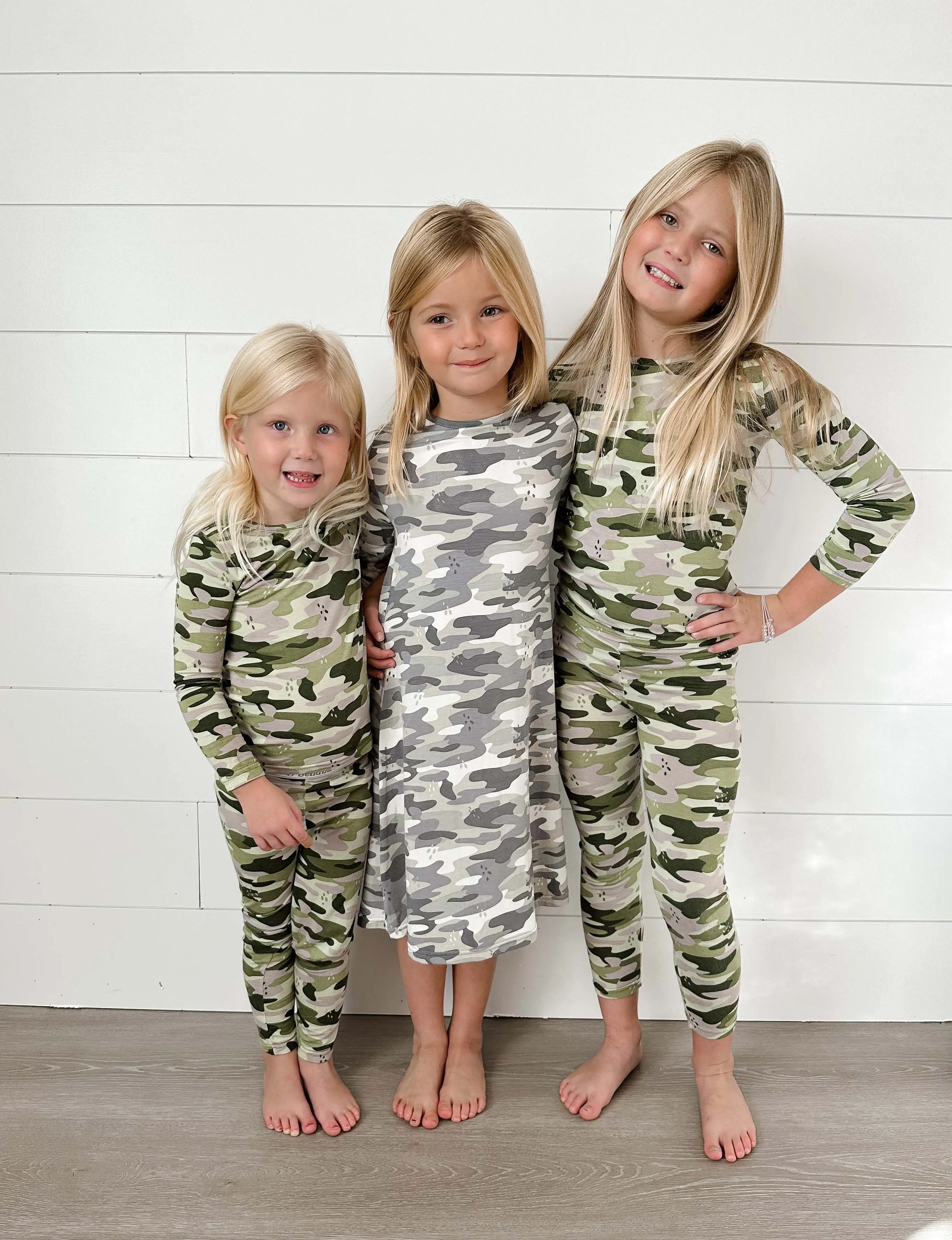 Green Camo Bamboo Kids Pajamas