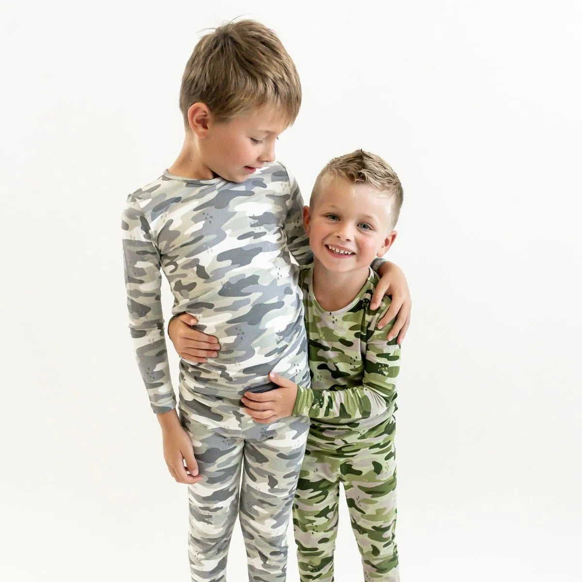 Green Camo Bamboo Kids Pajamas