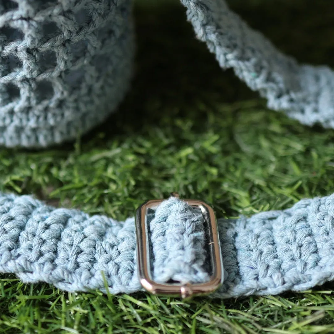 Grey Handmade Crochet Sling Bottle Cover