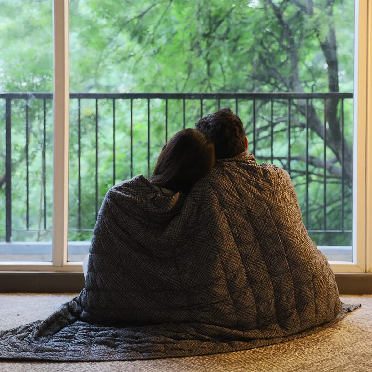 HOUSE OF CHARU | All Season Blanket | Sepia - Cotton Weighted Blanket | Cotton Material Filled with High Density Glass Beads | Anxiety Blanket | Standard Size (50" x 75")