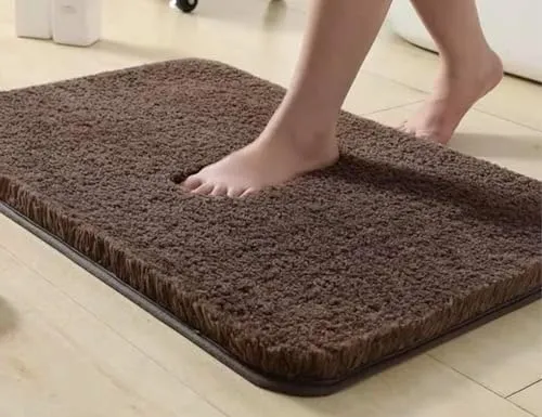 HOWNICE Door Mat for Home,Bedroom,Bathroom,Kitchen,Living Room,Entrance,Room Mats,Foot Mats,Floor mat,Main Door,Rug,Non Slip Mats,Door Mate,Floor Mat,Soft Door Matt Fluffy (Medium, Bedroom Mat Brown)