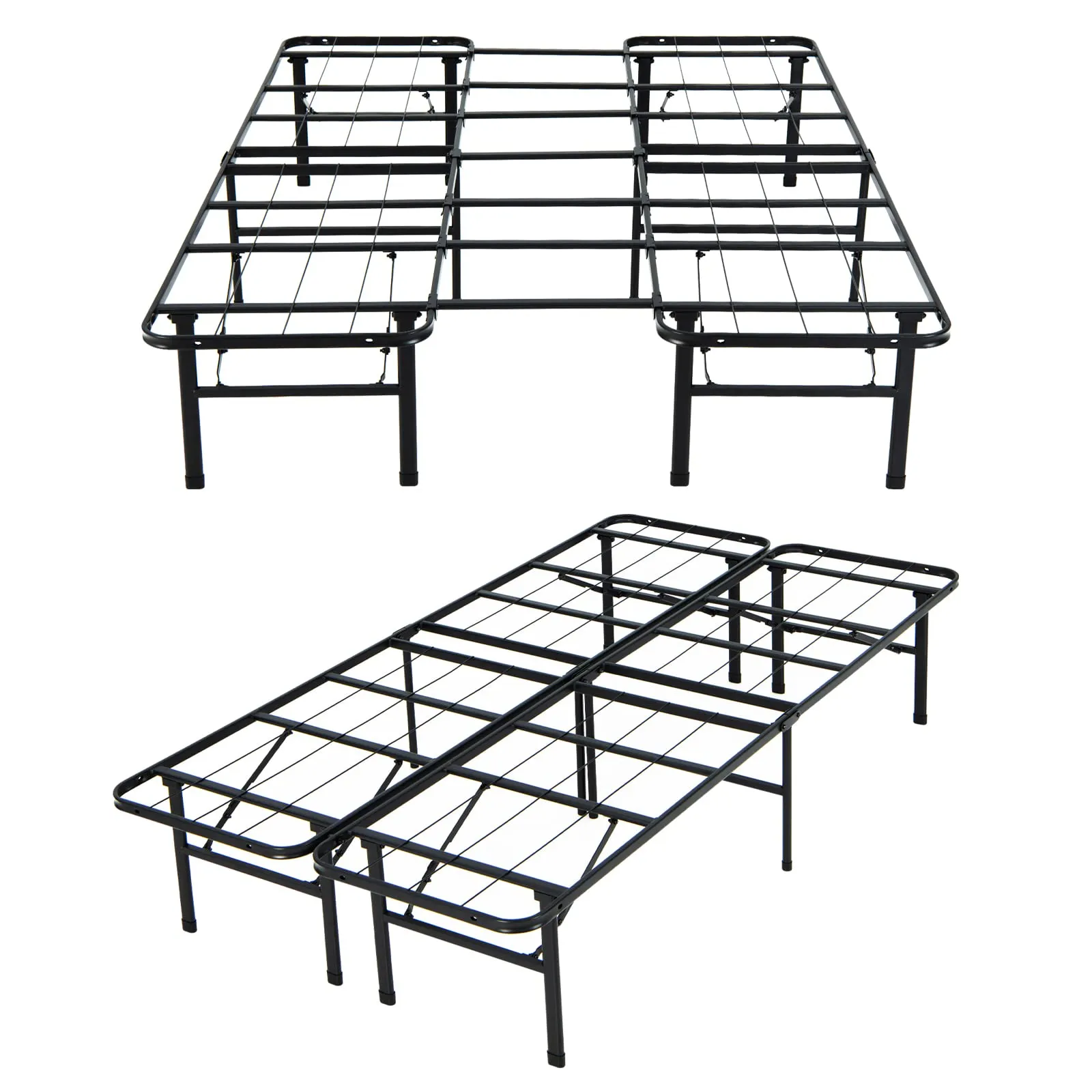 KOMFOTT Folding Metal Platform Bed Frame, Tool-Free Assembly, No Box Spring Needed