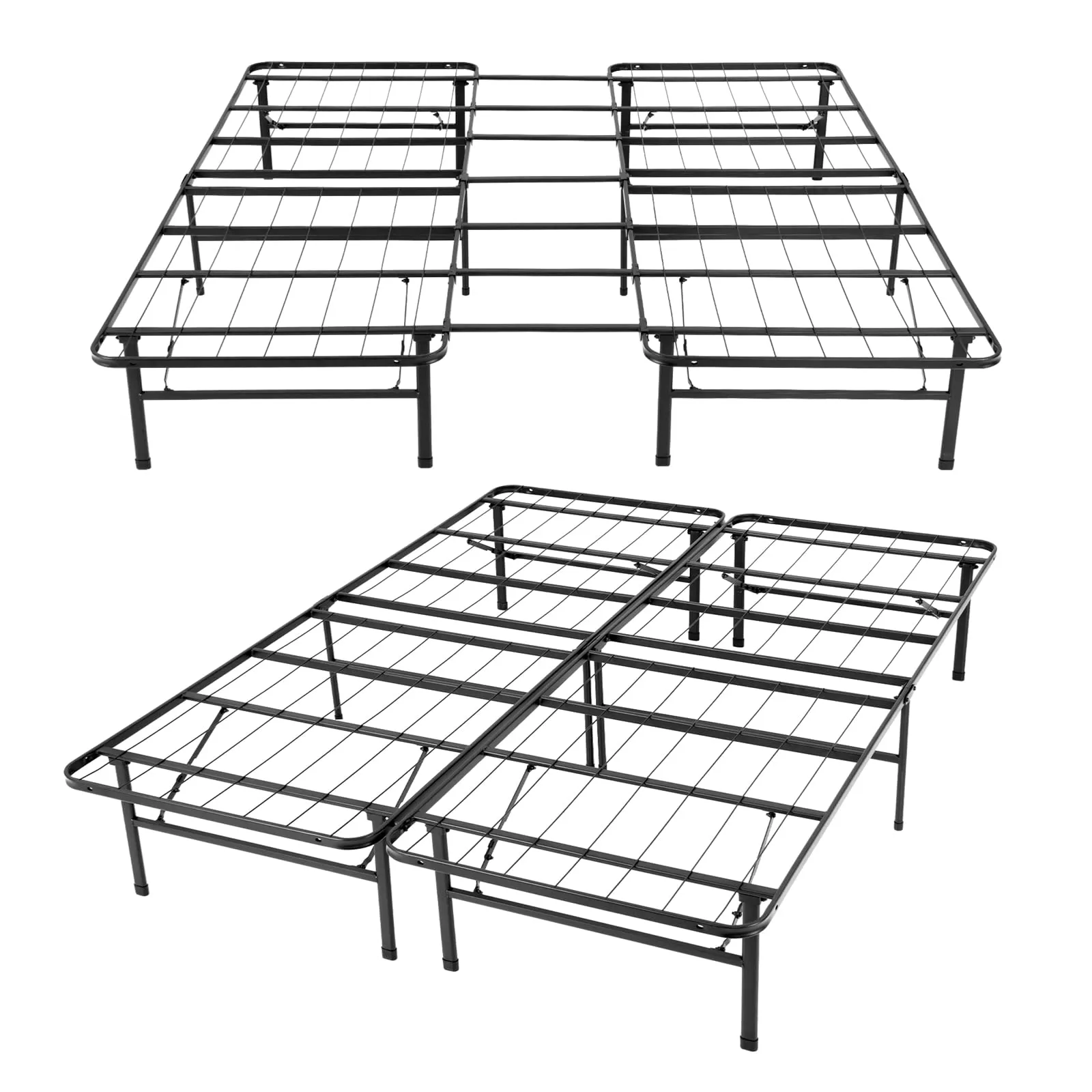 KOMFOTT Folding Metal Platform Bed Frame, Tool-Free Assembly, No Box Spring Needed