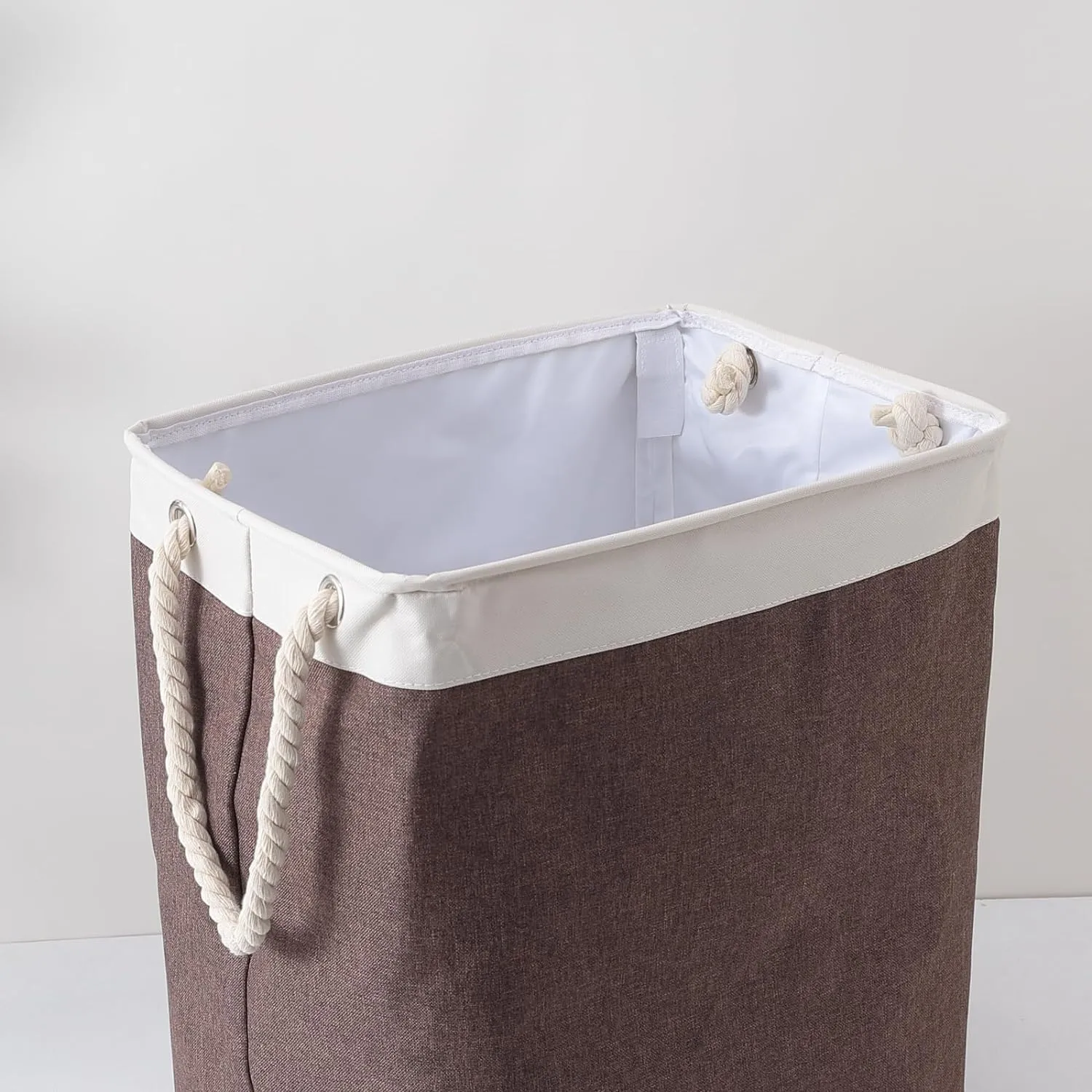 Kuber Industries Laundry Basket For Clothes|Foldable Laundry Hamper|Basket For Toys, Dirty clothes, Storage "45 LTR"-Pack of 6 (Brown)