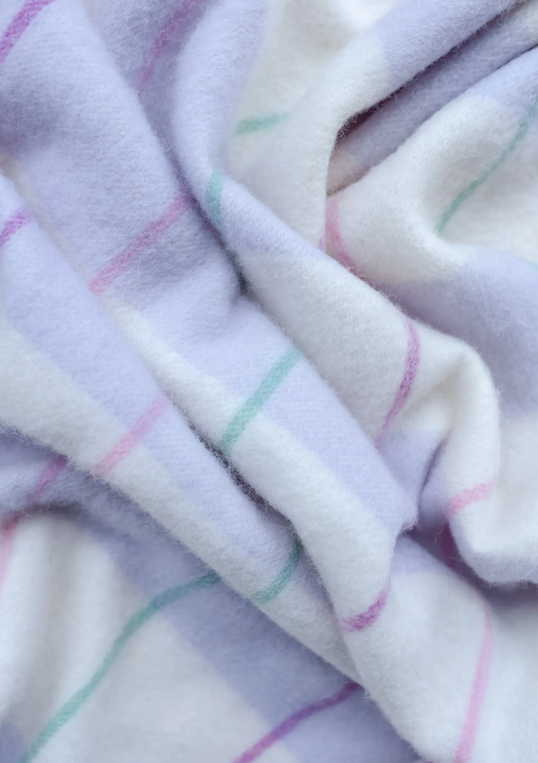 Lambswool Baby Blanket in Lilac Stripe