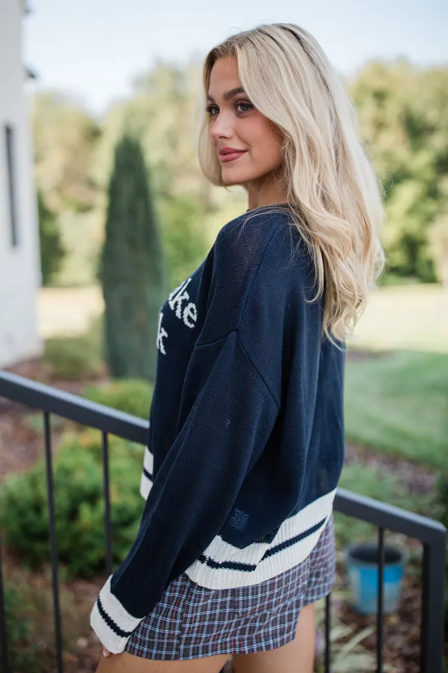 Let's Go For A Walk Navy Sweater FINAL SALE