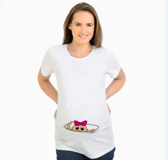 Little Gigglers World Slim Maternity Funny Tops