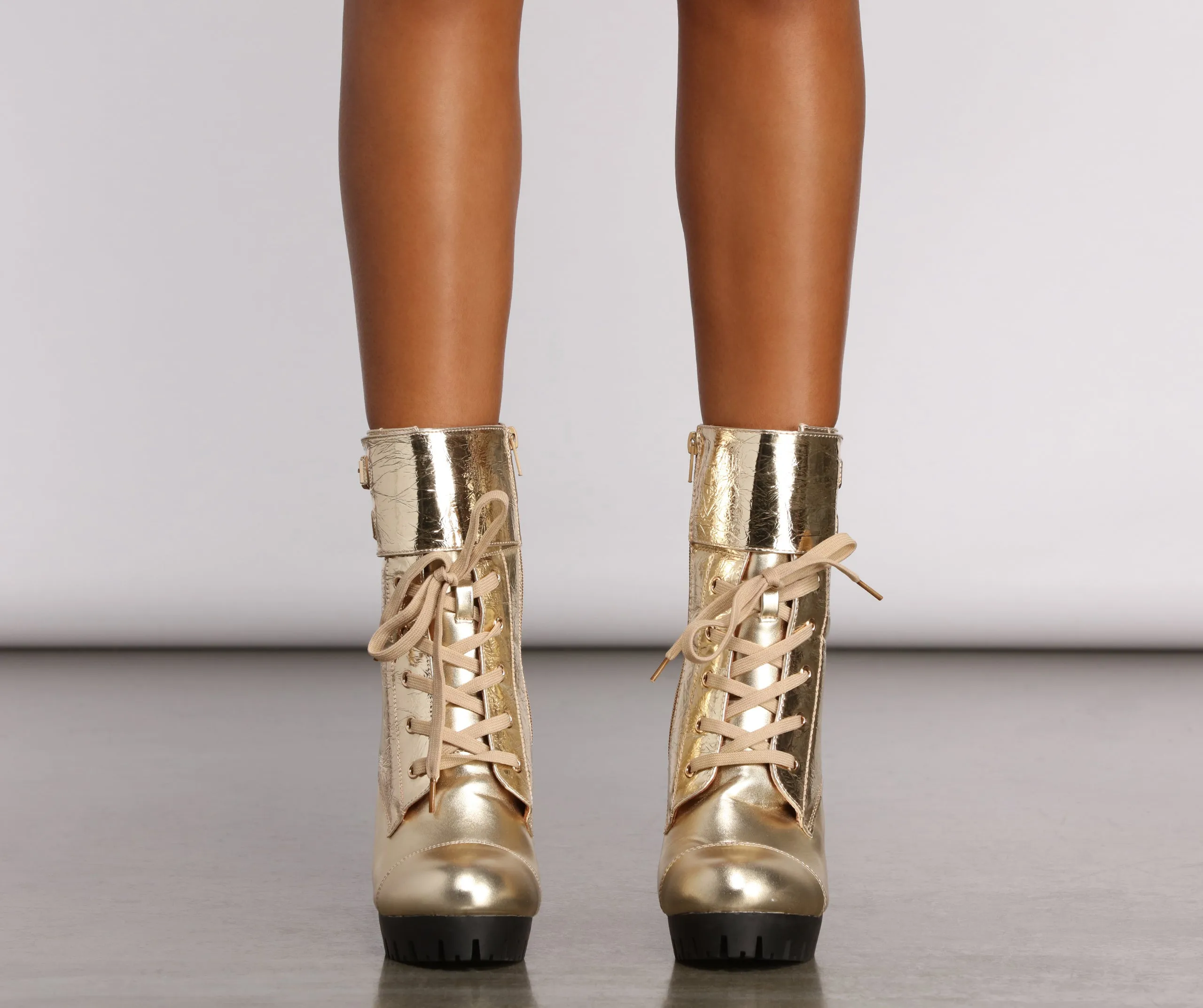 Major Metallic Moment PU Booties