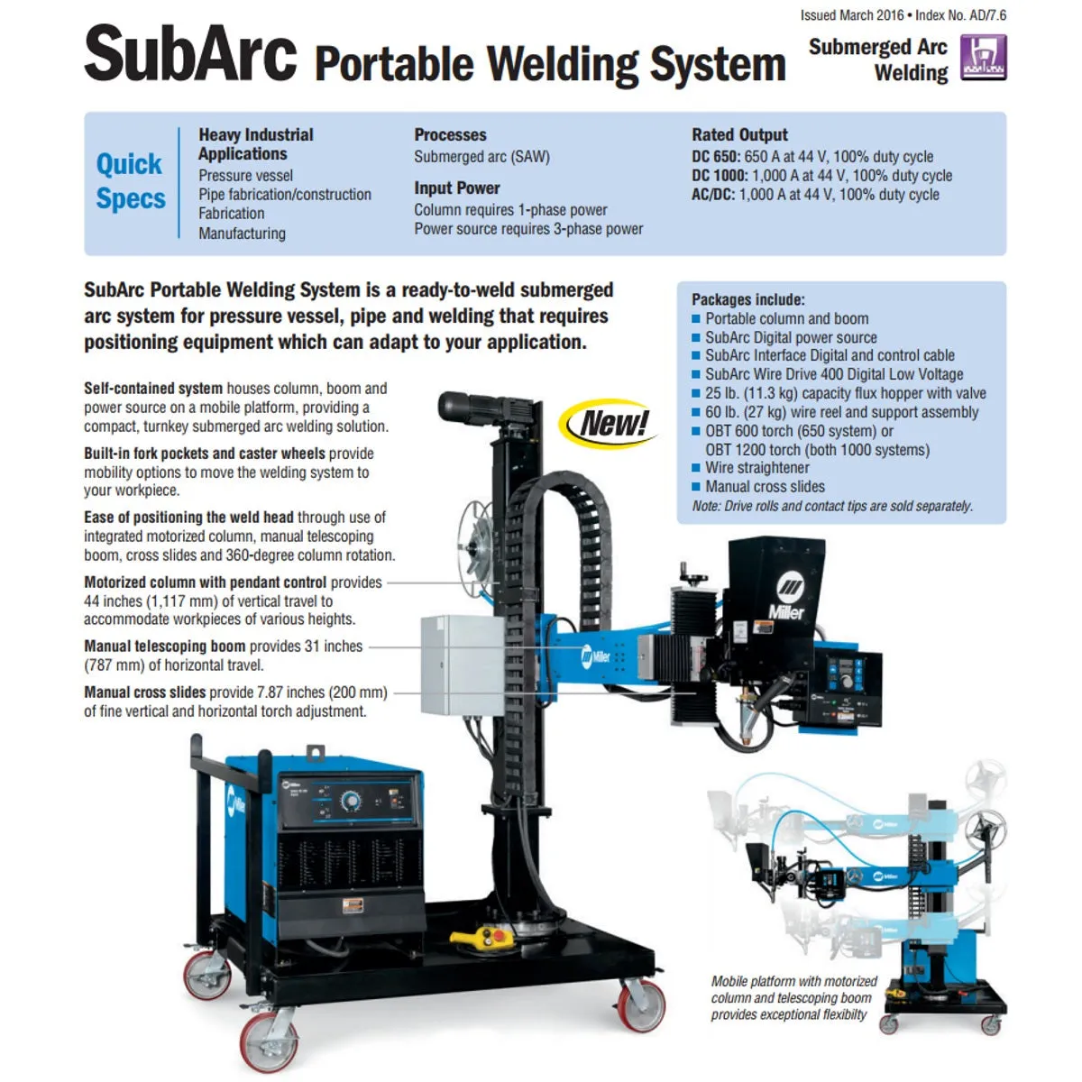 Miller SubArc DC 1000 Portable Welding System (951676)