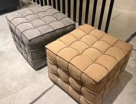 Nubuck Cube Stool for Living Room/Cloakroom