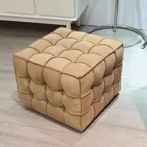 Nubuck Cube Stool for Living Room/Cloakroom